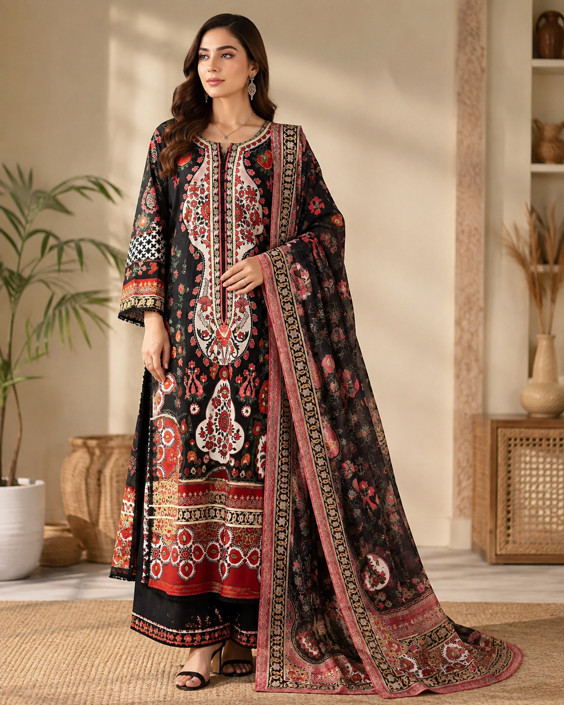 Lawn Kaftan 3pc
