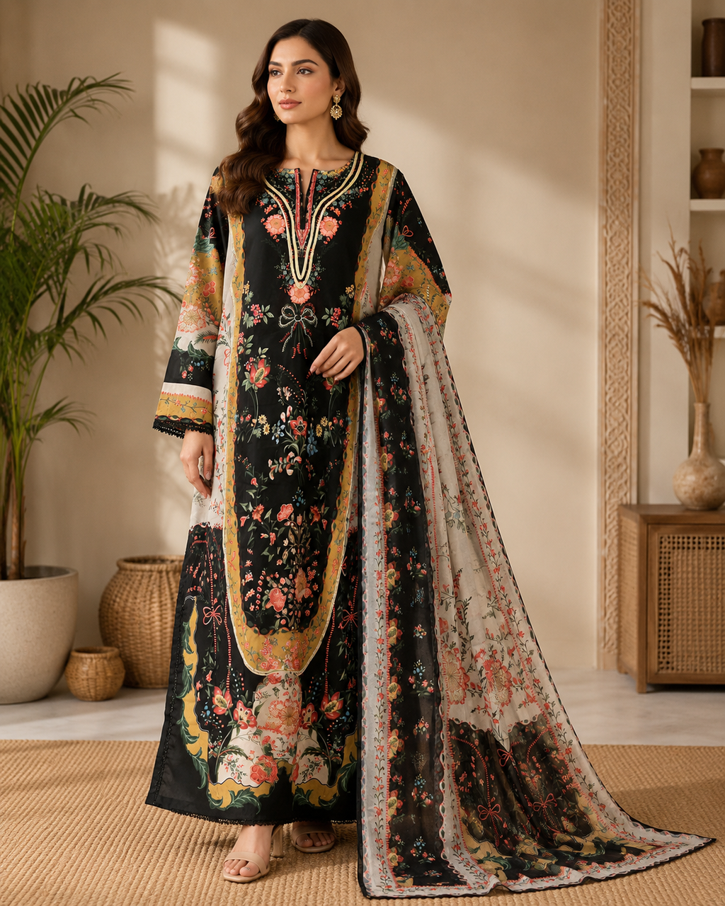 Lawn Kaftan 3pc