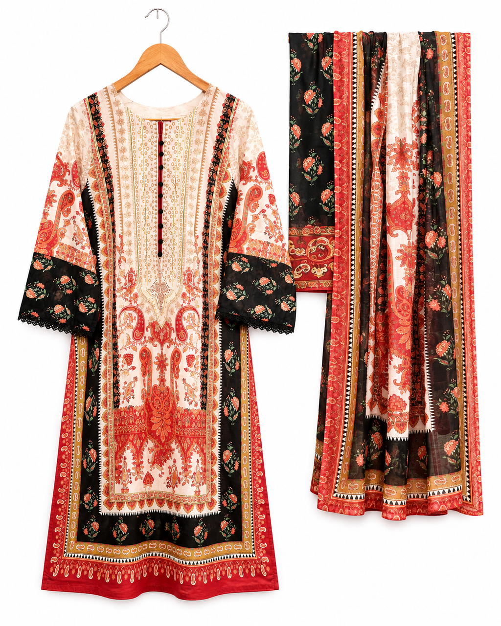 Lawn Kaftan 3pc