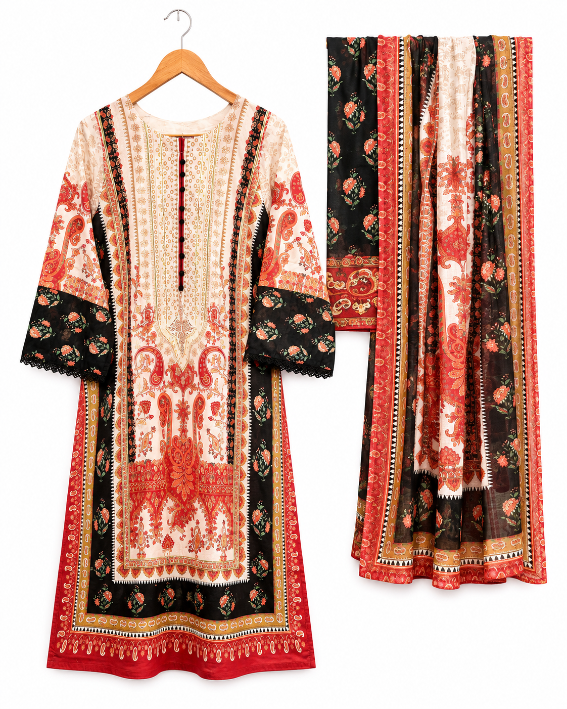 Lawn Kaftan 3pc
