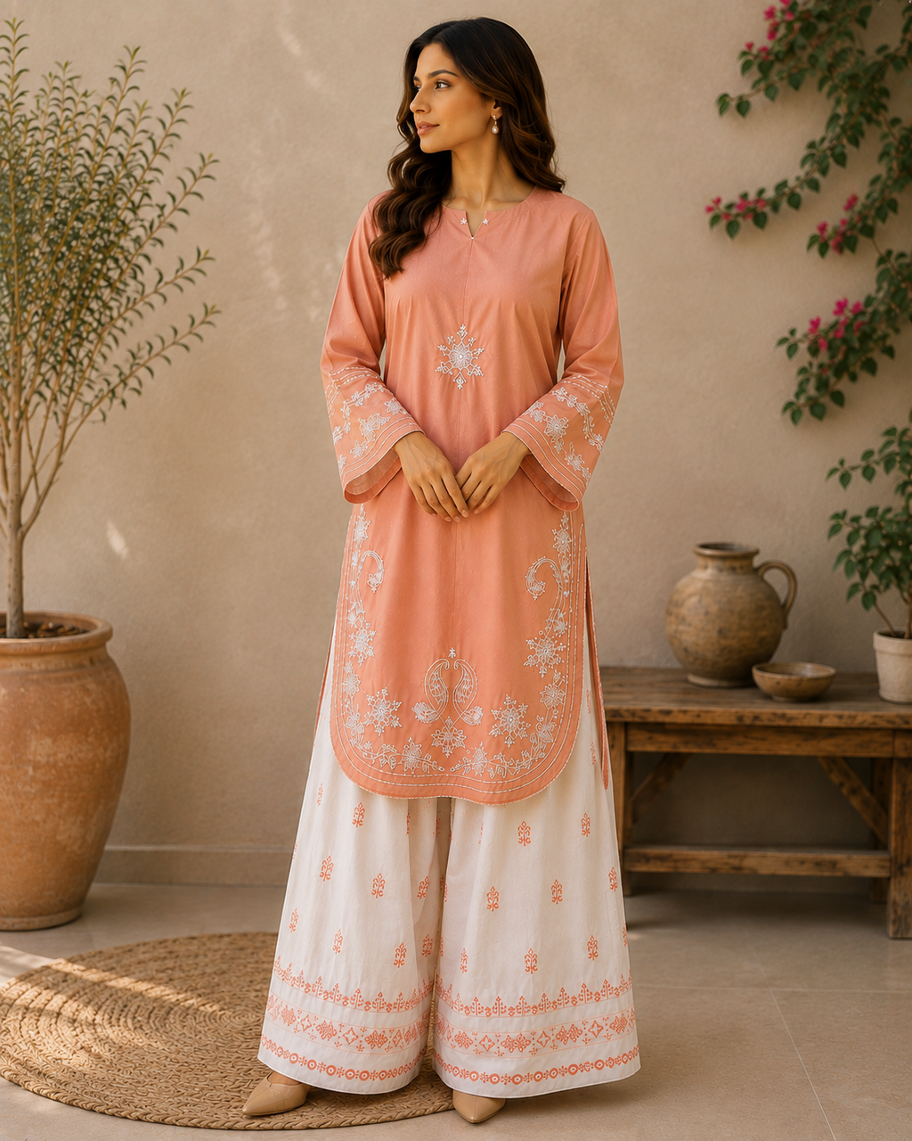 Embroidered Farshi Shalwar Set 2 Pc