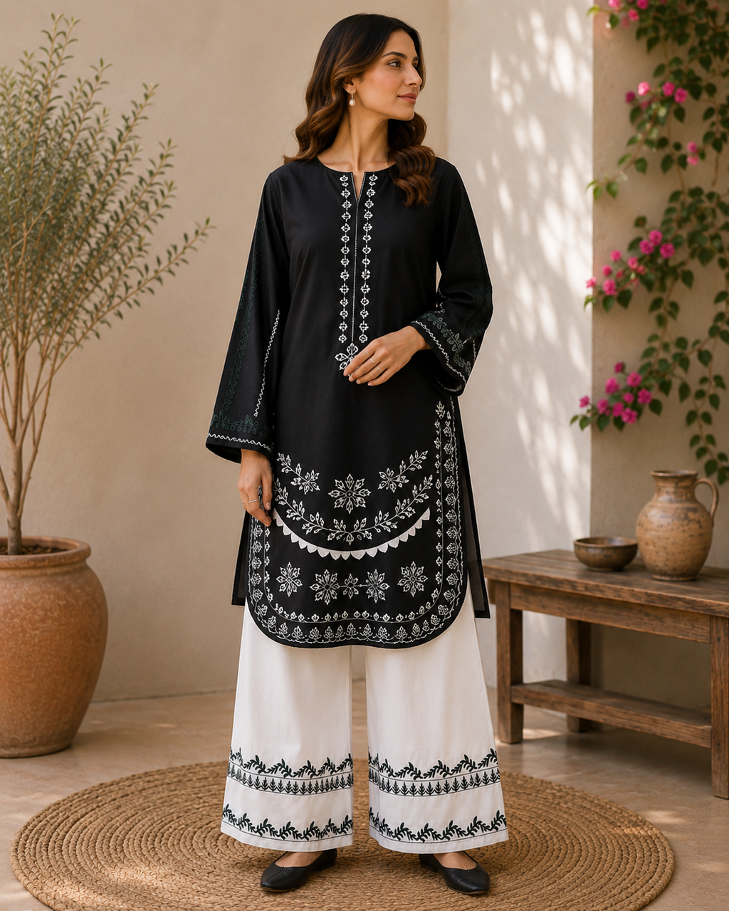 Embroidered Farshi Shalwar Set 2 Pc
