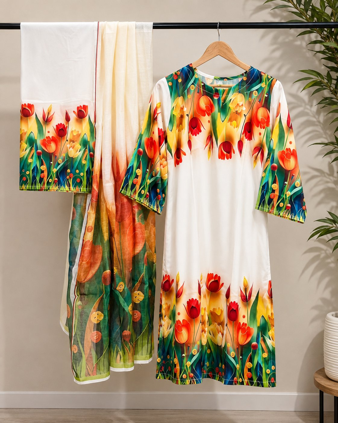 Crepe Silk 3 Pc Cord Set