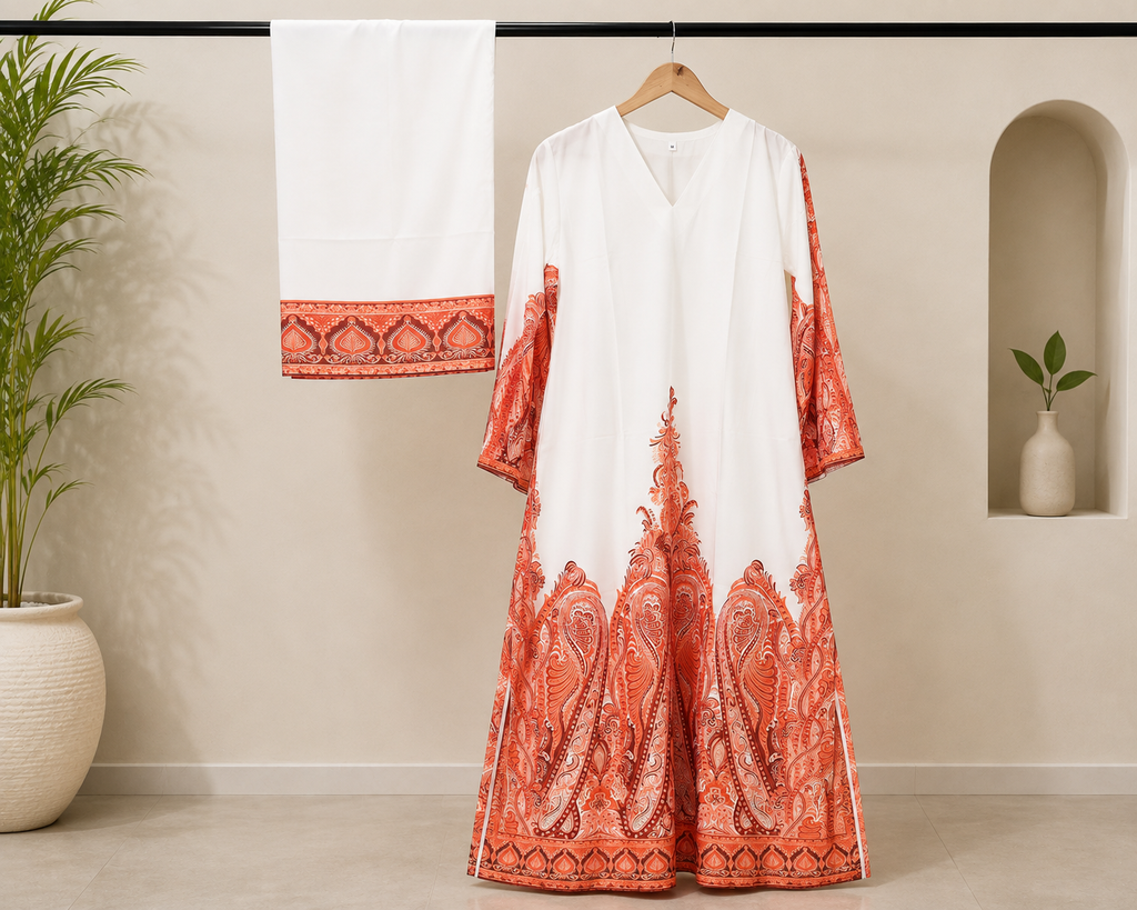 Silk Crepe Kaftan 2 Pc