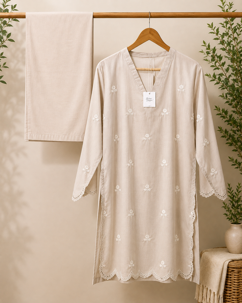 Embroidered Chickenkari 2 Pc Suit