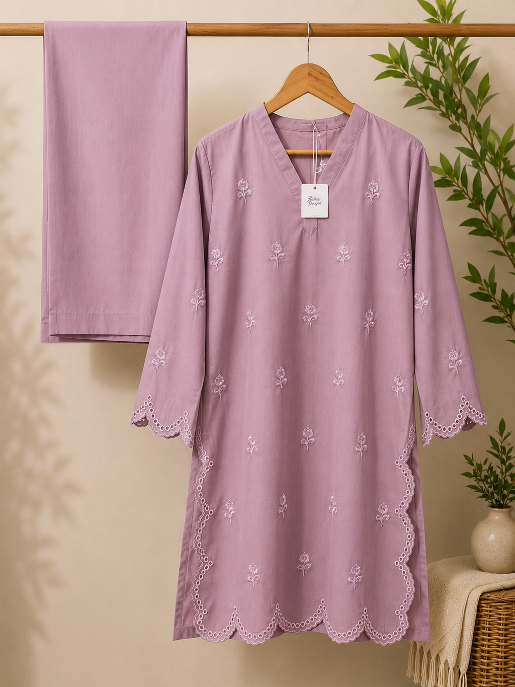 Embroidered Chickenkari 2 Pc Suit