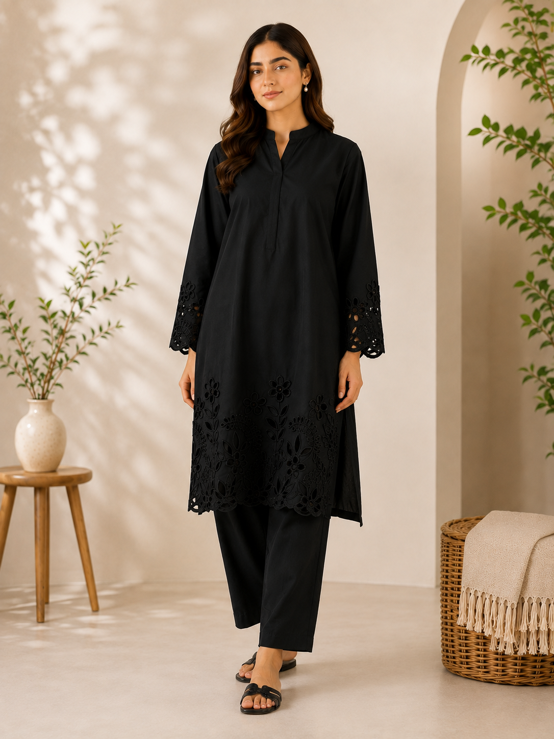 Embroidered Chickenkari 2 Pc Suit